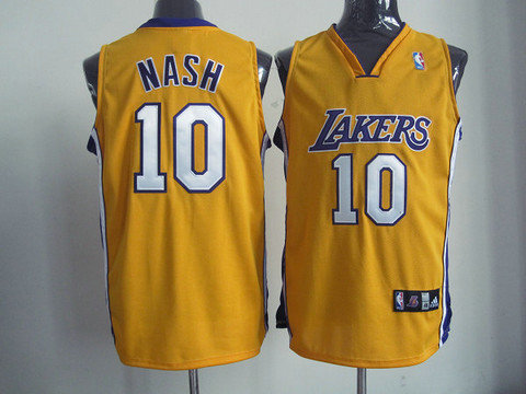 Los Angeles Lakers unveil # 10 Steve Nash yellow jersey Los Angeles Lakers unveil # 10 Steve Nash yellow jersey