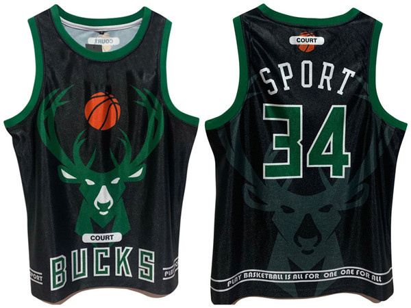 Men's Milwaukee Bucks #34 Giannis Antetokounmpo Black Print Basketball Jersey Men's Milwaukee Bucks #34 Giannis Antetokounmpo Black Print Basketball Jersey