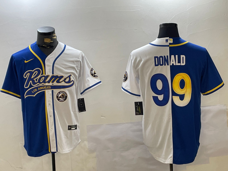 Men's Los Angeles Rams #99 Aaron Donald White Cool Base Stitched Baseball Jersey Men's Los Angeles Rams #99 Aaron Donald White Cool Base Stitched Baseball Jersey