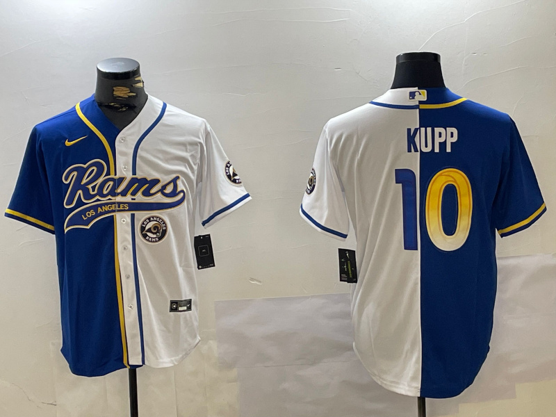 Men's Los Angeles Rams #10 Cooper Kupp Royal Cool Base Stitched Baseball Jersey Men's Los Angeles Rams #10 Cooper Kupp Royal Cool Base Stitched Baseball Jersey