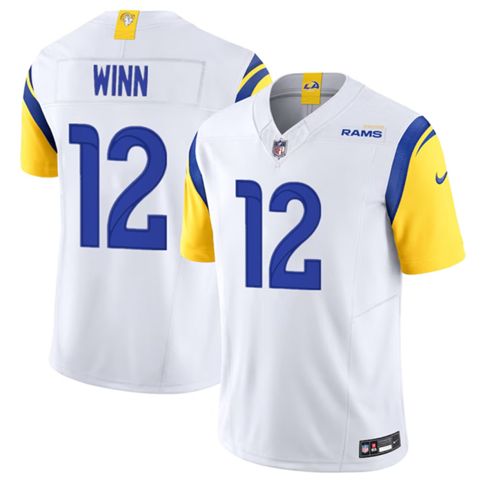Men's Los Angeles Rams #12 Dresser Winn White 2023 F.U.S.E. Vapor Untouchable Stitched Football Jersey Men's Los Angeles Rams #12 Dresser Winn White 2023 F.U.S.E. Vapor Untouchable Stitched Football Jersey