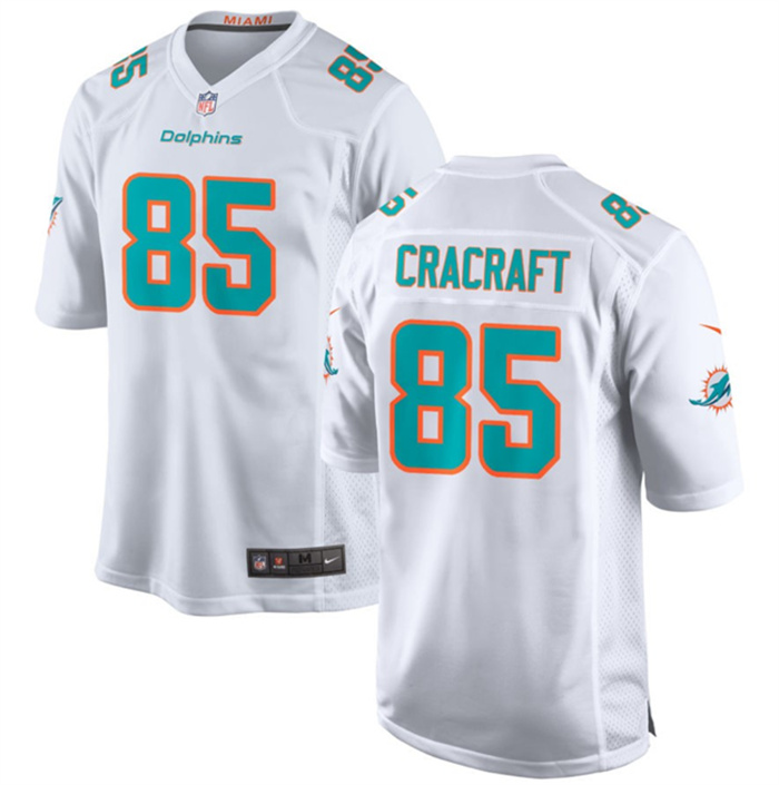 Men's Miami Dolphins #85 River Cracraft White Stitched Game Jersey Men's Miami Dolphins #85 River Cracraft White Stitched Game Jersey