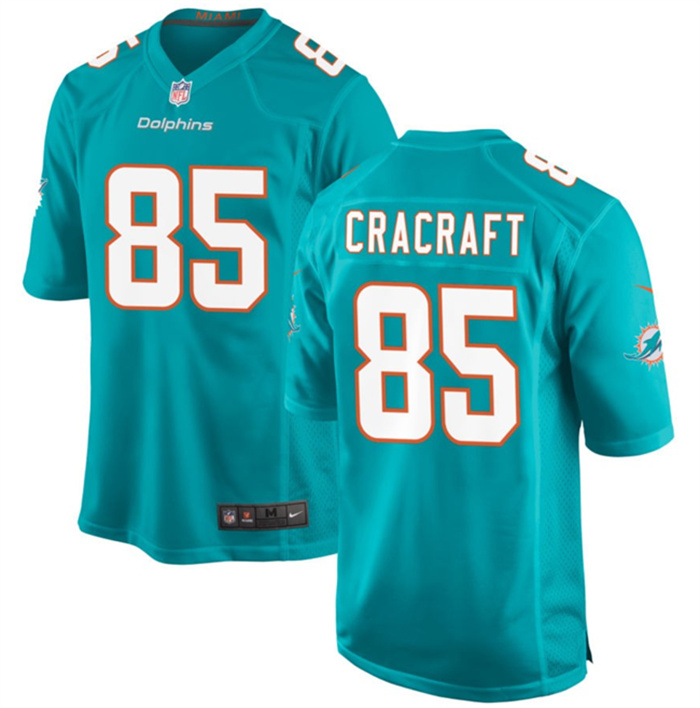 Men's Miami Dolphins #85 River Cracraft Aqua Stitched Game Jersey Men's Miami Dolphins #85 River Cracraft Aqua Stitched Game Jersey