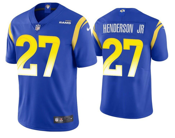 Men's Los Angeles Rams #27 Darrell Henderson Jr. Royal Vapor Untouchable Stitched Football Jersey Men's Los Angeles Rams #27 Darrell Henderson Jr. Royal Vapor Untouchable Stitched Football Jersey