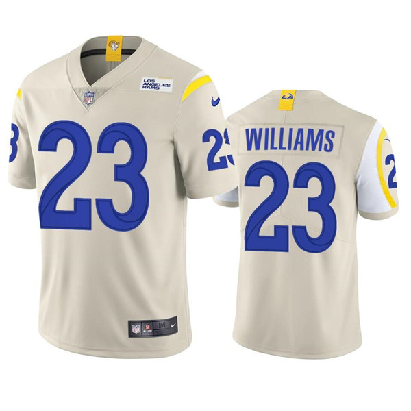 Men's Los Angeles Rams #23 Kyren Williams Bone Vapor Untouchable Limited Stitched Football Jersey Men's Los Angeles Rams #23 Kyren Williams Bone Vapor Untouchable Limited Stitched Football Jersey