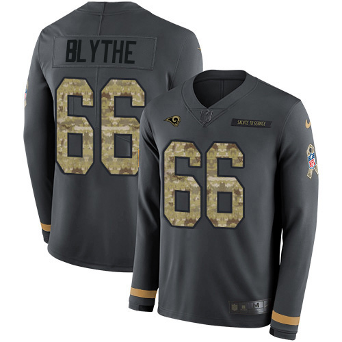 Nike Rams #66 Austin Blythe Anthracite Salute to Service Men's Stitched NFL Limited Therma Long Sleeve Jersey Nike Rams #66 Austin Blythe Anthracite Salute to Service Men's Stitched NFL Limited Therma Long Sleeve Jersey