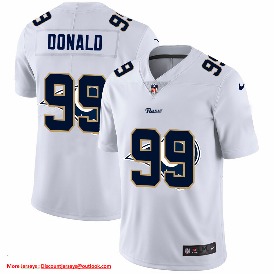 Los Angeles Rams #99 Aaron Donald White Men's Nike Team Logo Dual Overlap Limited NFL Jersey Los Angeles Rams #99 Aaron Donald White Men's Nike Team Logo Dual Overlap Limited NFL Jersey