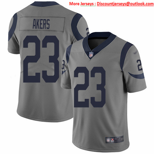 Nike Rams #23 Cam Akers Gray Men's Stitched NFL Limited Inverted Legend Jersey