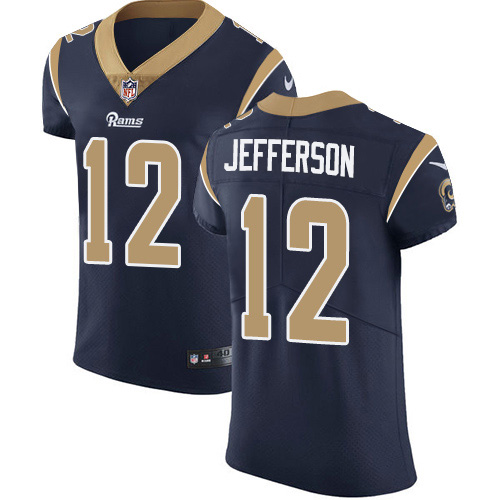 Nike Rams #12 Van Jefferson Navy Blue Team Color Men's Stitched NFL Vapor Untouchable Elite Jersey Nike Rams #12 Van Jefferson Navy Blue Team Color Men's Stitched NFL Vapor Untouchable Elite Jersey