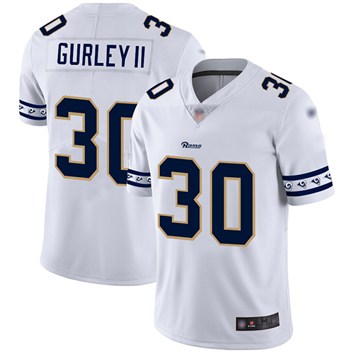 Rams #30 Todd Gurley II White Men's Stitched Football Limited Team Logo Fashion Jersey Rams #30 Todd Gurley II White Men's Stitched Football Limited Team Logo Fashion Jersey