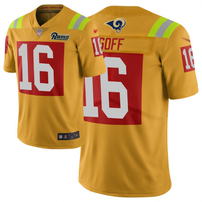 Rams #16 Jared Goff Gold Men's Stitched Football Limited City Edition Jersey Rams #16 Jared Goff Gold Men's Stitched Football Limited City Edition Jersey