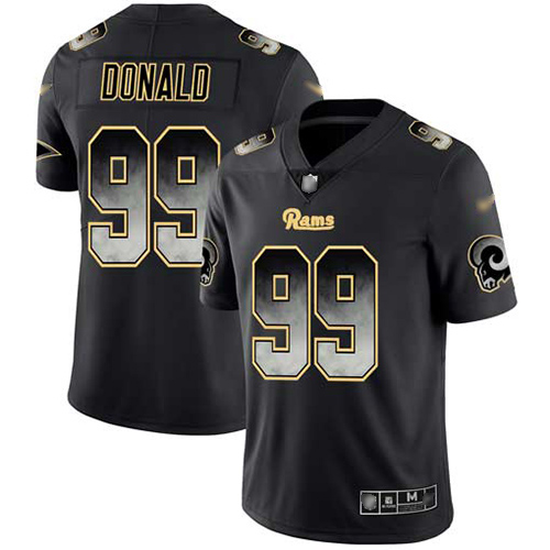 Rams #99 Aaron Donald Black Men's Stitched Football Vapor Untouchable Limited Smoke Fashion Jersey Rams #99 Aaron Donald Black Men's Stitched Football Vapor Untouchable Limited Smoke Fashion Jersey