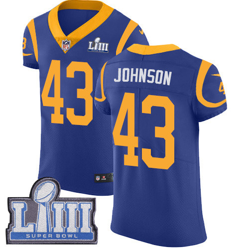 Nike Rams #43 John Johnson Royal Blue Alternate Super Bowl LIII Bound Men's Stitched NFL Vapor Untouchable Elite Jersey Nike Rams #43 John Johnson Royal Blue Alternate Super Bowl LIII Bound Men's Stitched NFL Vapor Untouchable Elite Jersey