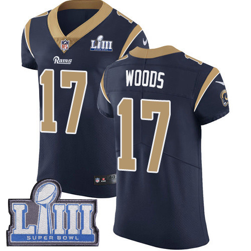 Nike Rams #17 Robert Woods Navy Blue Team Color Super Bowl LIII Bound Men's Stitched NFL Vapor Untouchable Elite Jersey Nike Rams #17 Robert Woods Navy Blue Team Color Super Bowl LIII Bound Men's Stitched NFL Vapor Untouchable Elite Jersey