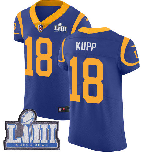 Nike Rams #18 Cooper Kupp Royal Blue Alternate Super Bowl LIII Bound Men's Stitched NFL Vapor Untouchable Elite Jersey Nike Rams #18 Cooper Kupp Royal Blue Alternate Super Bowl LIII Bound Men's Stitched NFL Vapor Untouchable Elite Jersey