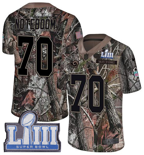 Nike Rams #70 Joseph Noteboom Camo Super Bowl LIII Bound Men's Stitched NFL Limited Rush Realtree Jersey Nike Rams #70 Joseph Noteboom Camo Super Bowl LIII Bound Men's Stitched NFL Limited Rush Realtree Jersey
