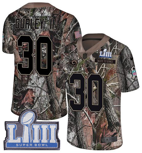 Nike Rams #30 Todd Gurley II Camo Super Bowl LIII Bound Men's Stitched NFL Limited Rush Realtree Jersey Nike Rams #30 Todd Gurley II Camo Super Bowl LIII Bound Men's Stitched NFL Limited Rush Realtree Jersey