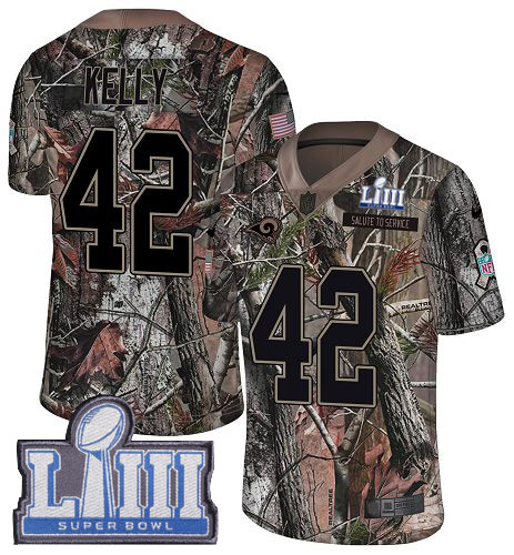 Nike Rams #42 John Kelly Camo Super Bowl LIII Bound Men's Stitched NFL Limited Rush Realtree Jersey Nike Rams #42 John Kelly Camo Super Bowl LIII Bound Men's Stitched NFL Limited Rush Realtree Jersey