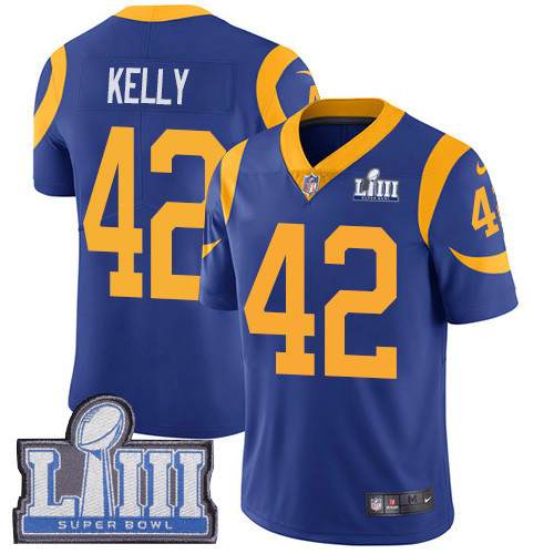 Nike Rams #42 John Kelly Royal Blue Alternate Super Bowl LIII Bound Men's Stitched NFL Vapor Untouchable Limited Jersey Nike Rams #42 John Kelly Royal Blue Alternate Super Bowl LIII Bound Men's Stitched NFL Vapor Untouchable Limited Jersey
