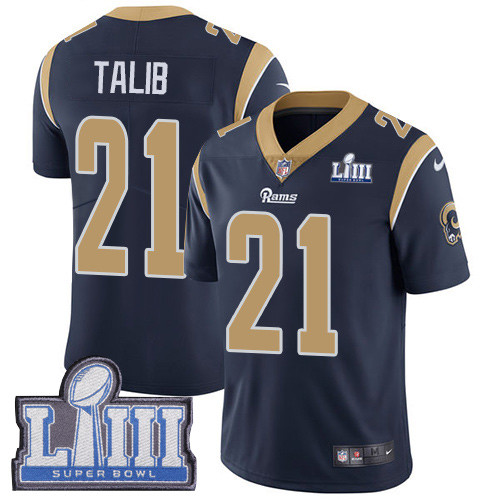Nike Rams #21 Aqib Talib Navy Blue Team Color Super Bowl LIII Bound Men's Stitched NFL Vapor Untouchable Limited Jersey Nike Rams #21 Aqib Talib Navy Blue Team Color Super Bowl LIII Bound Men's Stitched NFL Vapor Untouchable Limited Jersey