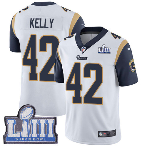 Nike Rams #42 John Kelly White Super Bowl LIII Bound Men's Stitched NFL Vapor Untouchable Limited Jersey Nike Rams #42 John Kelly White Super Bowl LIII Bound Men's Stitched NFL Vapor Untouchable Limited Jersey