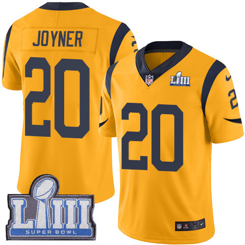 Nike Rams #20 Lamarcus Joyner Gold Super Bowl LIII Bound Men's Stitched NFL Limited Rush Jersey Nike Rams #20 Lamarcus Joyner Gold Super Bowl LIII Bound Men's Stitched NFL Limited Rush Jersey