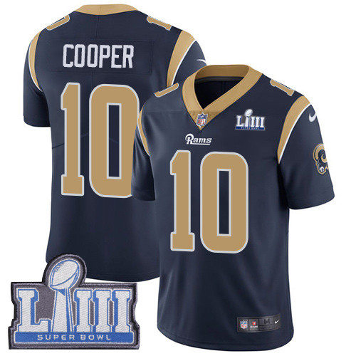 Nike Rams #10 Pharoh Cooper Navy Blue Team Color Super Bowl LIII Bound Men's Stitched NFL Vapor Untouchable Limited Jersey Nike Rams #10 Pharoh Cooper Navy Blue Team Color Super Bowl LIII Bound Men's Stitched NFL Vapor Untouchable Limited Jersey