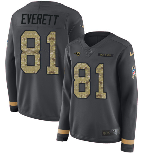 Nike Rams #81 Gerald Everett Anthracite Salute to Service Nike Rams #81 Gerald Everett Anthracite Salute to Service