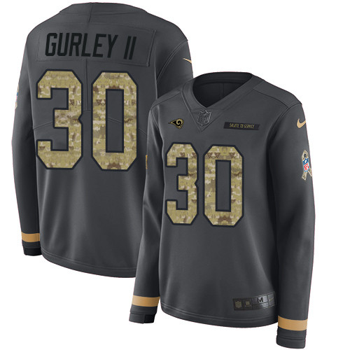 Nike Rams #30 Todd Gurley II Anthracite Salute to Service