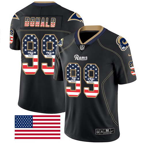 Nike Rams #99 Aaron Donald Black Men's Stitched NFL Limited Rush USA Flag Jersey Nike Rams #99 Aaron Donald Black Men's Stitched NFL Limited Rush USA Flag Jersey