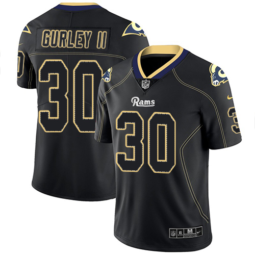 Nike Rams #30 Todd Gurley II Lights Out Black Men's Stitched NFL Limited Rush JerseyV