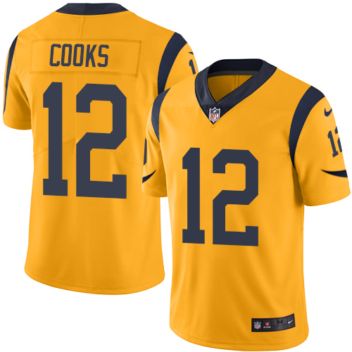 Nike Rams #12 Brandin Cooks Gold Men's Stitched NFL Limited Rush Jersey Nike Rams #12 Brandin Cooks Gold Men's Stitched NFL Limited Rush Jersey
