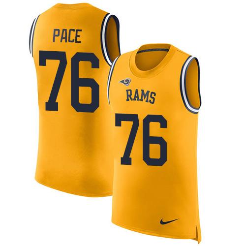 Nike Rams #76 Orlando Pace Gold Men's Stitched NFL Limited Rush Tank Top Jersey Nike Rams #76 Orlando Pace Gold Men's Stitched NFL Limited Rush Tank Top Jersey