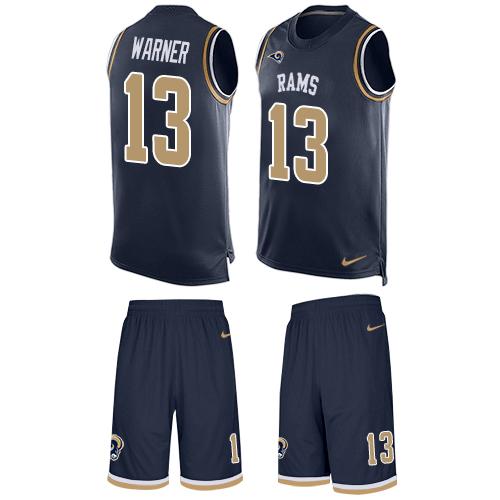 Nike Rams #13 Kurt Warner Navy Blue Team Color Men's Stitched NFL Limited Tank Top Suit Jersey Nike Rams #13 Kurt Warner Navy Blue Team Color Men's Stitched NFL Limited Tank Top Suit Jersey