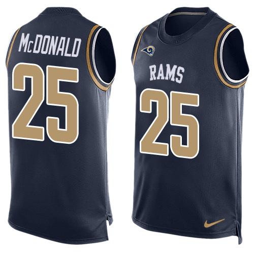 Nike Rams #25 T.J. McDonald Navy Blue Team Color Men's Stitched NFL Limited Tank Top Jersey Nike Rams #25 T.J. McDonald Navy Blue Team Color Men's Stitched NFL Limited Tank Top Jersey