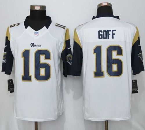 Nike Rams #16 Jared Goff White Men's Stitched NFL Limited Jersey Nike Rams #16 Jared Goff White Men's Stitched NFL Limited Jersey