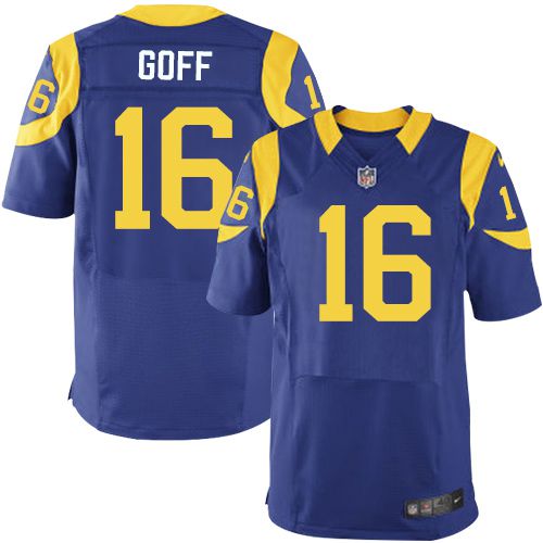 Nike Rams #16 Jared Goff Royal Blue Alternate Men's Stitched NFL Elite Jersey Nike Rams #16 Jared Goff Royal Blue Alternate Men's Stitched NFL Elite Jersey
