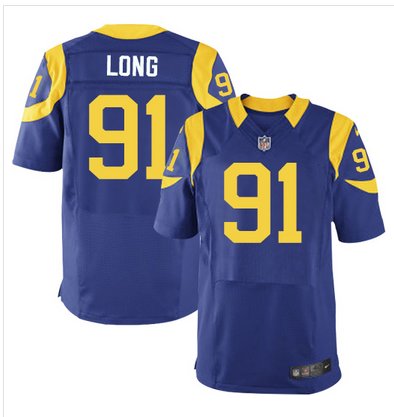 Nike Rams #91 Chris Long Royal Blue Alternate Men's Stitched NFL Elite Jersey