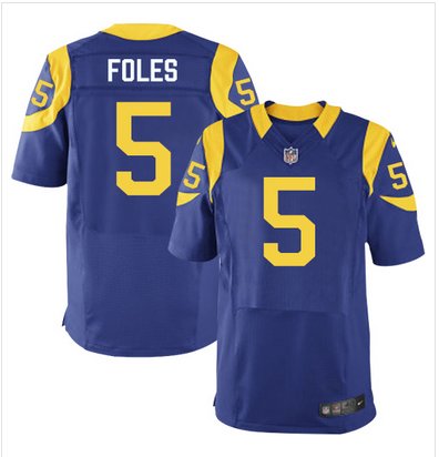 Nike Rams #5 Nick Foles Royal Blue Alternate Men's Stitched NFL Elite Jersey