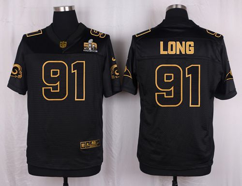 Nike Rams #91 Chris Long Black Men's Stitched NFL Elite Pro Line Gold Collection Jersey Nike Rams #91 Chris Long Black Men's Stitched NFL Elite Pro Line Gold Collection Jersey