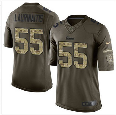 Nike Los Angeles Rams#55 James Laurinaitis Green Men's Stitched NFL Limited Salute to Service Jersey