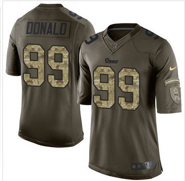 Nike Los Angeles Rams #99 Aaron Donald Green Men's Stitched NFL Limited Salute to Service Jersey