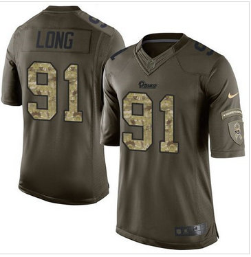 Nike Los Angeles Rams#91 Chris Long Green Men's Stitched NFL Limited Salute to Service Jersey