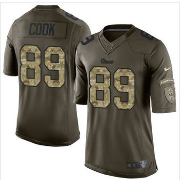 Nike Los Angeles Rams #89 Jared Cook Green Men's Stitched NFL Limited Salute to Service Jersey