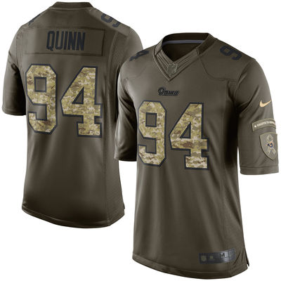 Men's Los Angeles Rams 94 Robert Quinn Nike Green Salute To Service Limited Jersey