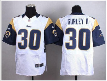 Nike Los Angeles Rams #30 Todd Gurley II White Men's Stitched NFL Elite Jersey Nike Los Angeles Rams #30 Todd Gurley II White Men's Stitched NFL Elite Jersey