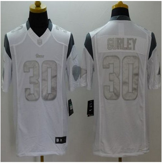 New Los Angeles Rams#30 Todd Gurley White Men''s Stitched NFL Limited Platinum Jersey