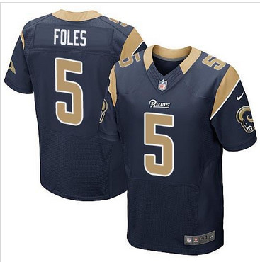 NEW Los Angeles Rams #5 Nick Foles Navy Blue Team Color Men's Stitched NFL Elite Jersey NEW Los Angeles Rams #5 Nick Foles Navy Blue Team Color Men's Stitched NFL Elite Jersey