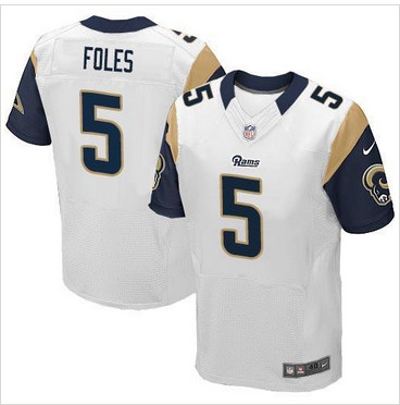 NEW Los Angeles Rams #5 Nick Foles White Men's Stitched NFL Elite Jersey