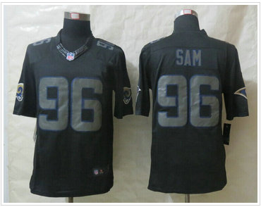 New Los Angeles Rams #96 Michael Sam Impact Black Limited Jerseys